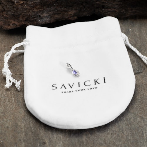 Zawieszka Savicki: białe złoto, diamenty, tanzanit